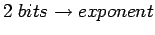 $ 2&nbsp;bits\rightarrow exponent$