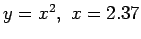 $ y=x^2,&nbsp;x=2.37$