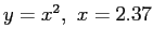 $ y=x^2,&nbsp;x=2.37$