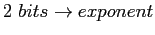 $ 2&nbsp;bits\rightarrow exponent$